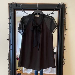 Modcloth Black Sheer Blouse